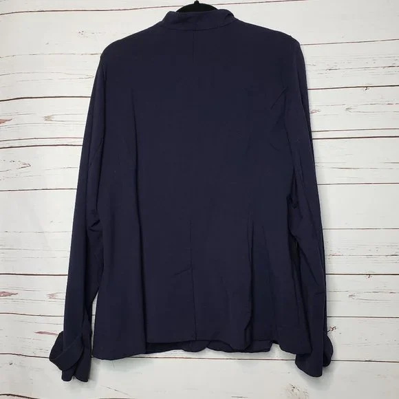 Lane Bryant Navy Blue Military Knit Blazer/Jacket - Picture 9 of 11